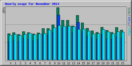 Hourly usage for November 2013