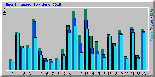 Hourly usage for June 2015