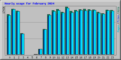 Hourly usage for February 2024